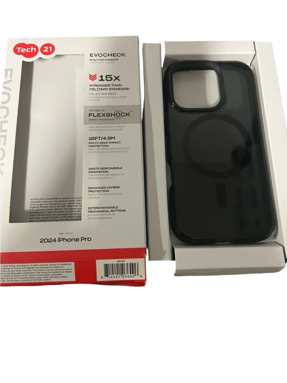 Tech21 EvoCheck Black Case for 2024 iPhone Pro FINAL PRICE DROP